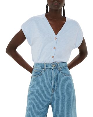 Whistles - Aubrie Cotton Button Front Top