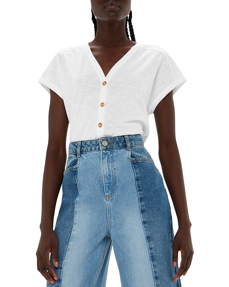 Whistles Aubrie Button Through Top In White