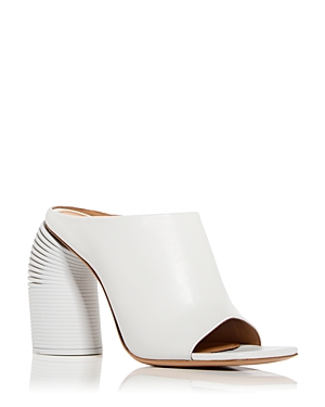 Off-white High-heel Leather Mules In White