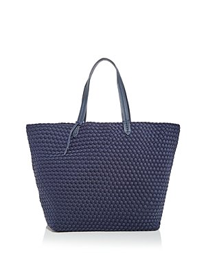 Naghedi Jet Setter Large Woven Tote In Ink Blue