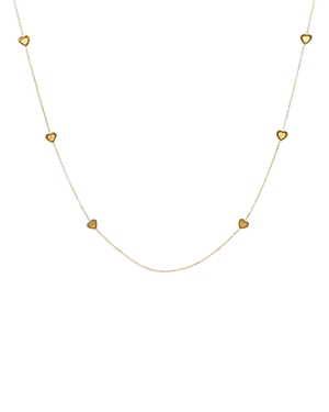 Moon & Meadow 14k Gold Heart Stations Necklace, 18"