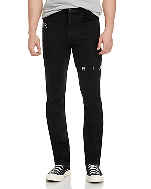 Shop Rta Slim Fit Logo Jeans In Black Stone In Black Logo