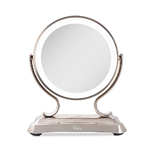 Shop Zadro Glamour Round Surround Led Mirror, 5x/1x Magnification In Satin Nickel