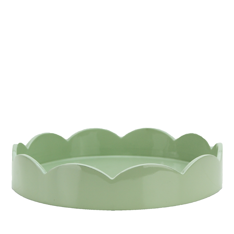 Addison Ross 8.5 Scallop Lacquer Tray In Sage