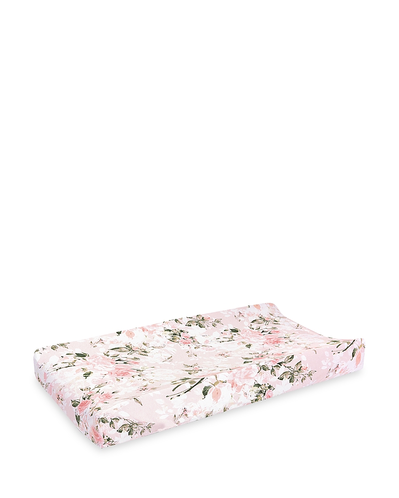 Posh Peanut Girls' Vintage Pink Rose Changing Pad Cover - Baby In Light/pastel Pink