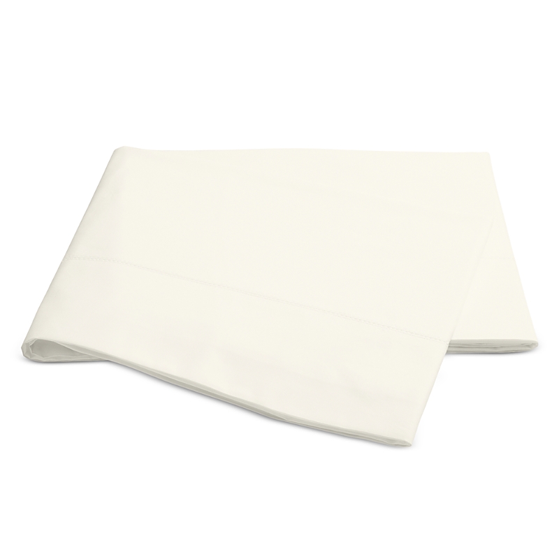 Matouk Luca Hemstitch Percale Flat Sheet, Full/queen In Ivory