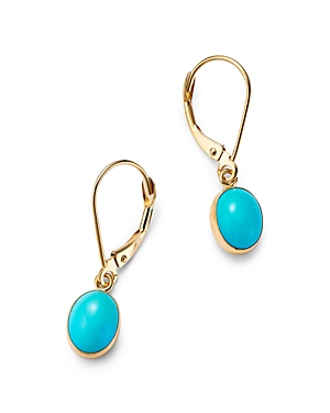 Bloomingdale's Turquoise Drop Earrings In 14k Yellow Gold In Blue/gold