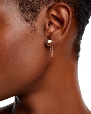 Opal Chain Drop Earrings in 14K Yellow Gold