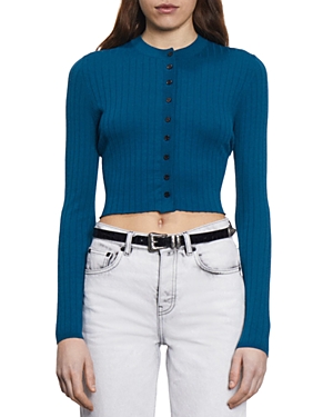 THE KOOPLES RIBBED CROPPED CARDIGAN