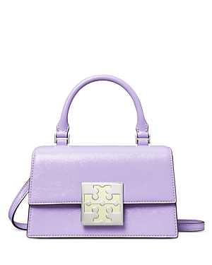 Tory Burch Bon Bon Spazzolato Leather Mini Handbag In Pale Lavender
