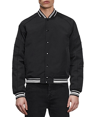 The Kooples Varsity Style Snap Front Jacket In Black