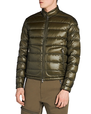 Moncler Acorus Short Down Jacket In Olive