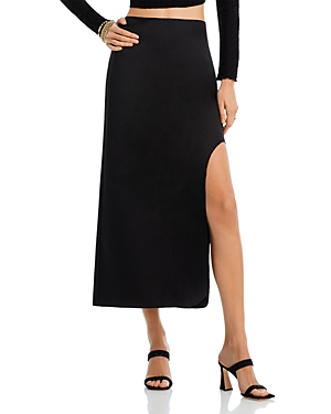 By Malene Birger Wick Slit-detailed Midi Skirt In Black