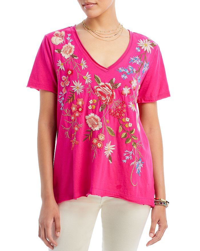 Johnny Was Catalina Everyday Embroidered Tee Bloomingdale's