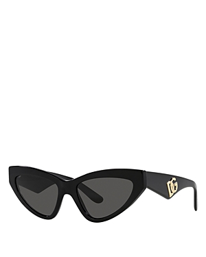 Shop Dolce & Gabbana Cat Eye Sunglasses, 55mm In Black