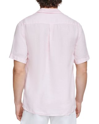 Short Sleeved Solid Linen Shirt