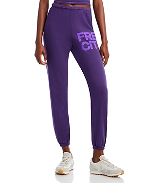 Free City Cotton Logo Sweatpants in Purple Plant