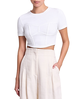 A.l.c Wren Bustier Cropped Tee In White