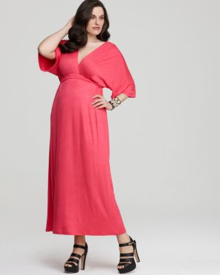 plus size flutter sleeve maxi dress