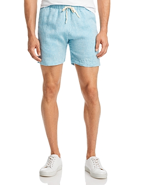 Alex Crane Bo Linen Shorts In Sky