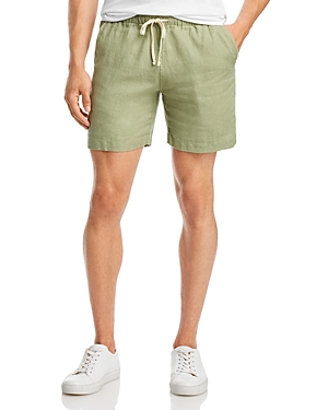 Alex Crane Bo Linen Shorts In Moss