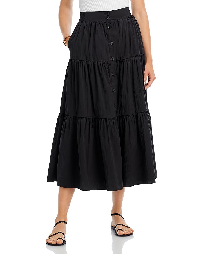 T Tahari Button Tiered Maxi Skirt | Bloomingdale's