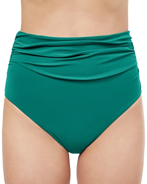 Shop Profile By Gottex Tutti Frutti High Waist Bikini Bottom In Emerald