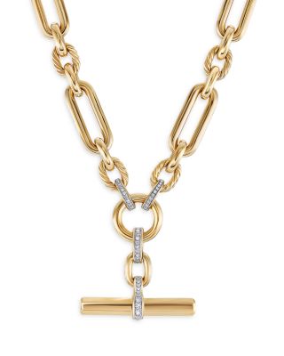 Lexington Chain Necklace in 18K Yellow Gold with Diamonds, 18"