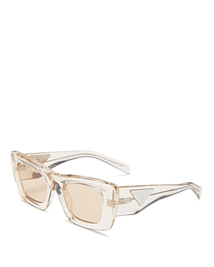 Shop Prada Symbole Cat Eye Sunglasses, 50mm In Tan/beige Solid
