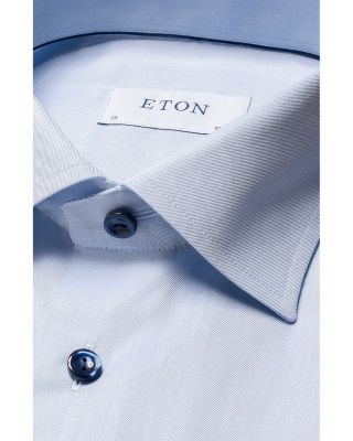 Contemporary Fit Twill Shirt with Contrast Buttons