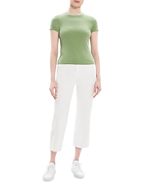 Theory Womens Leaf Tiny Tee Cotton-jersey T-shirt In Leaf