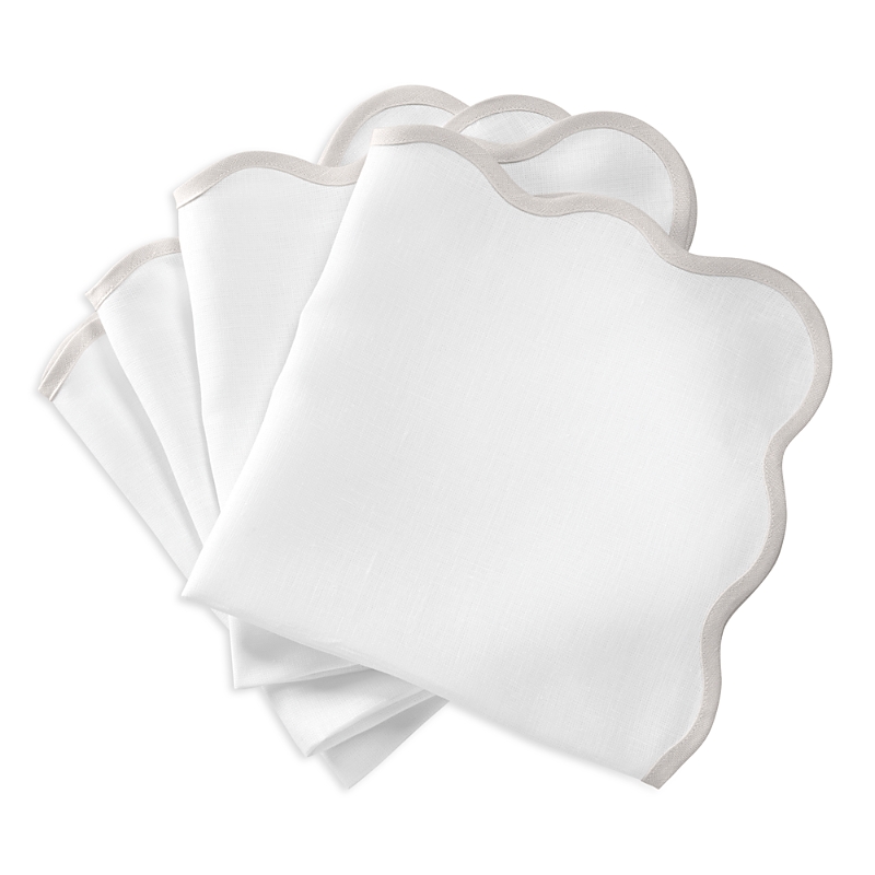 Matouk Scalloped Napkins, Set Of 4 In Classic Gray