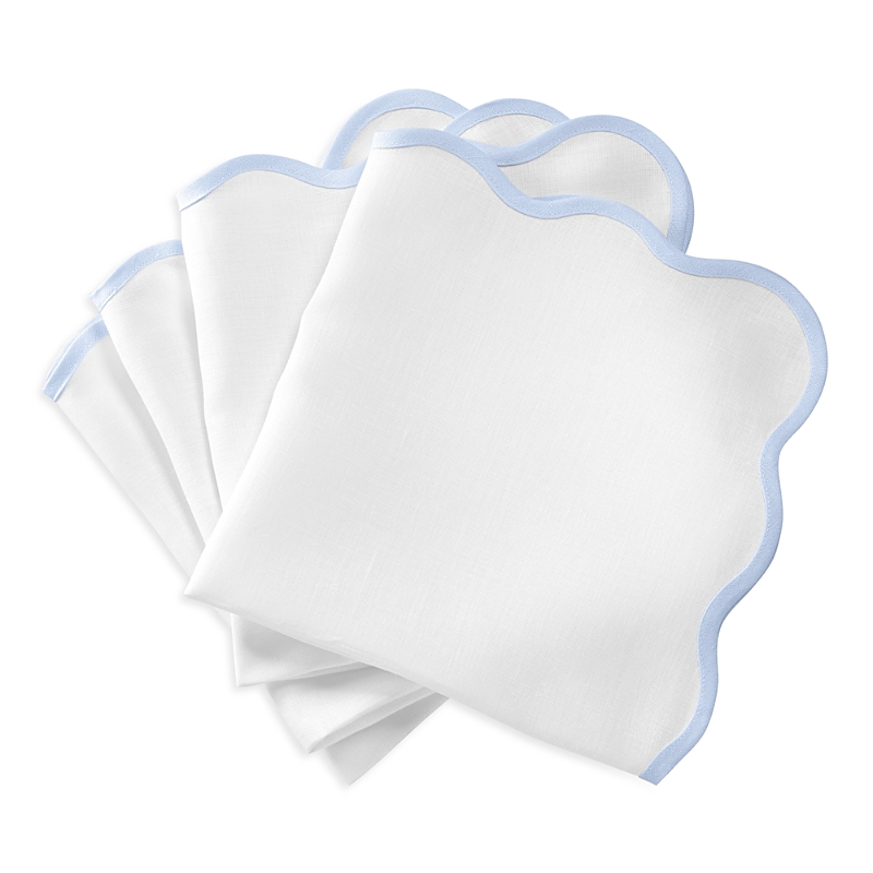 Matouk Casual Couture Scallop Napkins, Set Of 4 In Iceblue