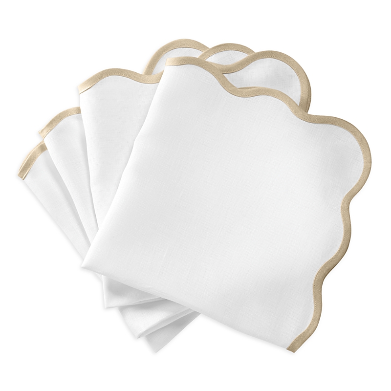 Matouk Scalloped Napkins, Set Of 4 In Oat