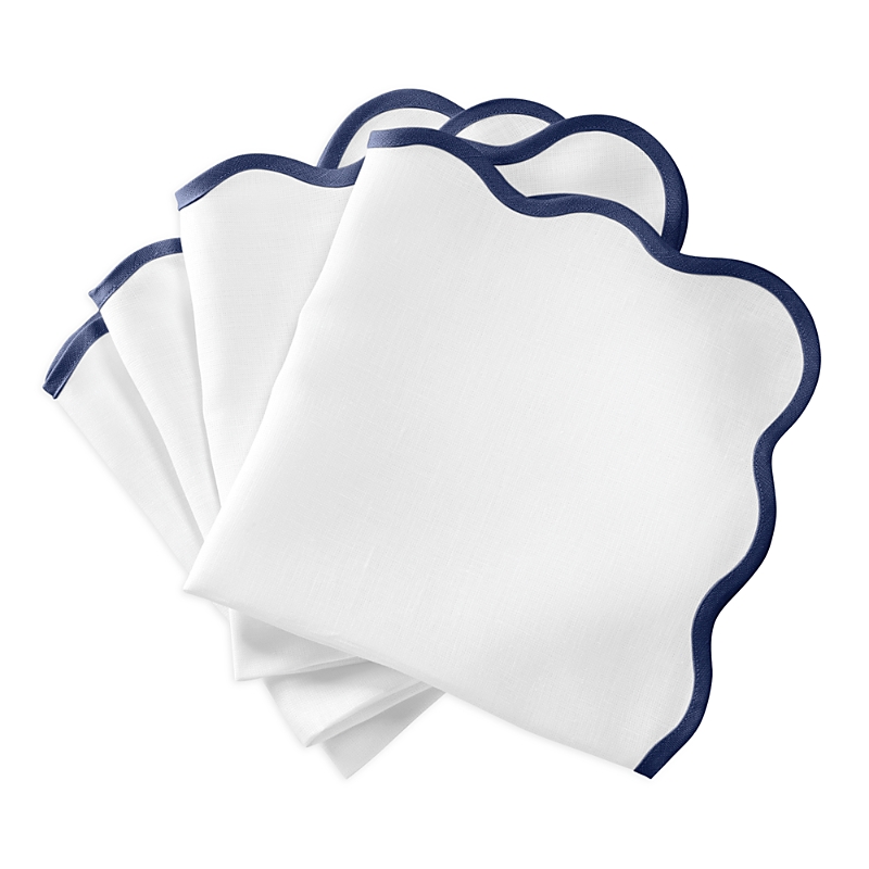 Matouk Scalloped Napkins, Set Of 4 In Sapphire