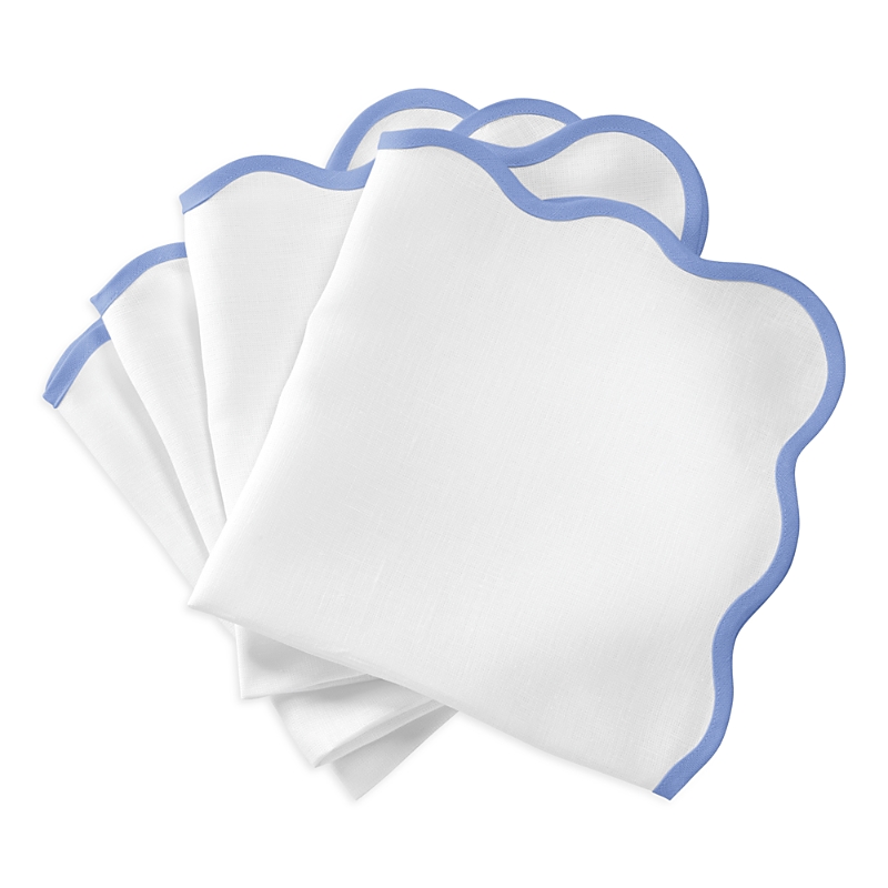 Matouk Scalloped Napkins, Set Of 4 In Skyblue