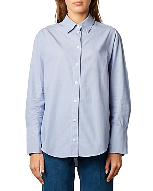 Gerard Darel Calypso Cotton Shirt In Blue