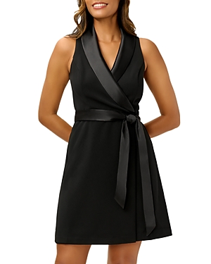 Adrianna Papell Faux Wrap Tuxedo Dress