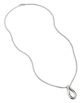 Sterling Silver Surf Pendant Necklace, 24"