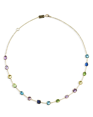Shop Ippolita 18k Yellow Gold Rock Candy Multi Gemstone Station Collar Necklace, 16-18 In Multi/gold