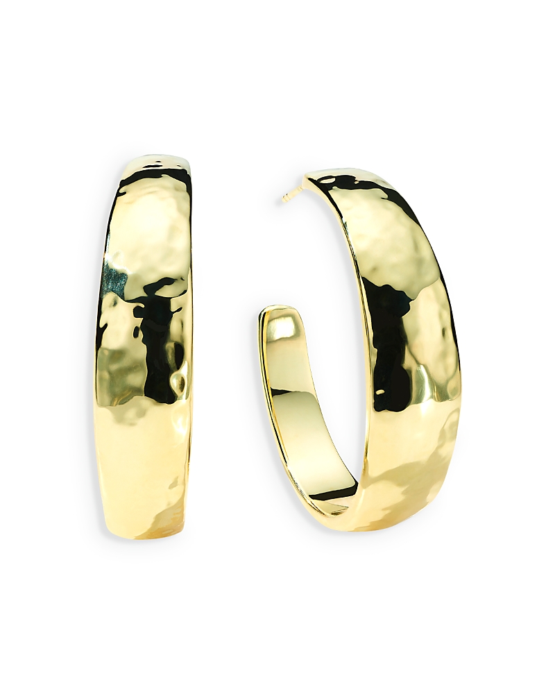 Ippolita 18k Yellow Gold Classico Hammered Medium Hoop Earrings In Gold