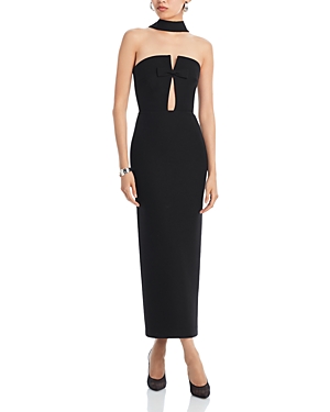 The New Arrivals By Ilkyaz Ozel Holly Front Cutout Strapless Dress In Sngsng Blk