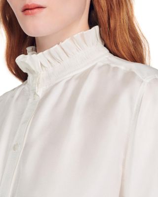 Haby Ruffled Trim Silk Shirt