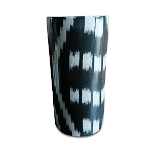 Les Ottomans Ikat Porcelain Vase In Black/white