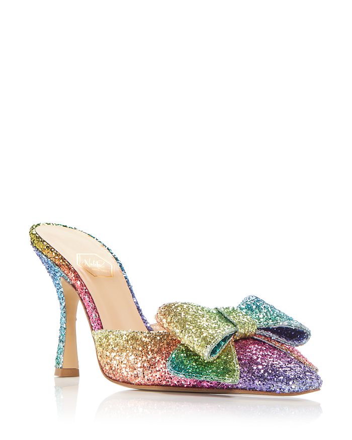 Nalebe Women's Dimante Glitter High Heel Mules | Bloomingdale's