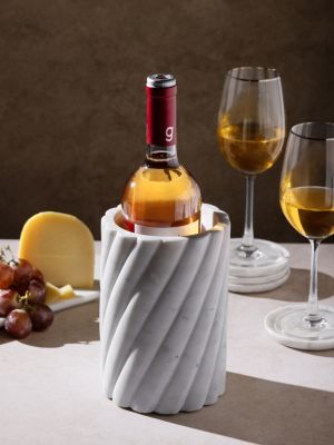  Taraz White Marble Wine Cooler