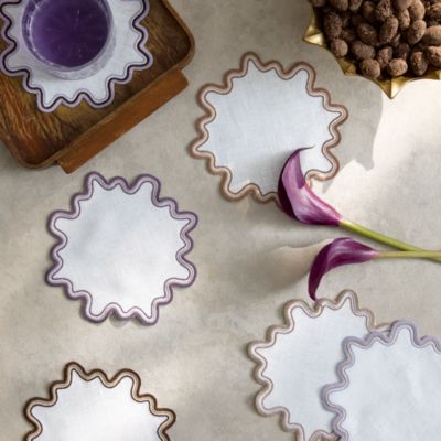 Wave 6" Round Cocktail Napkins, Set of 6 