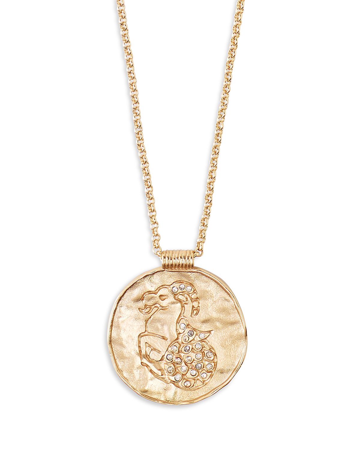 Maje Rhinestone Zodiac Pendant Necklace