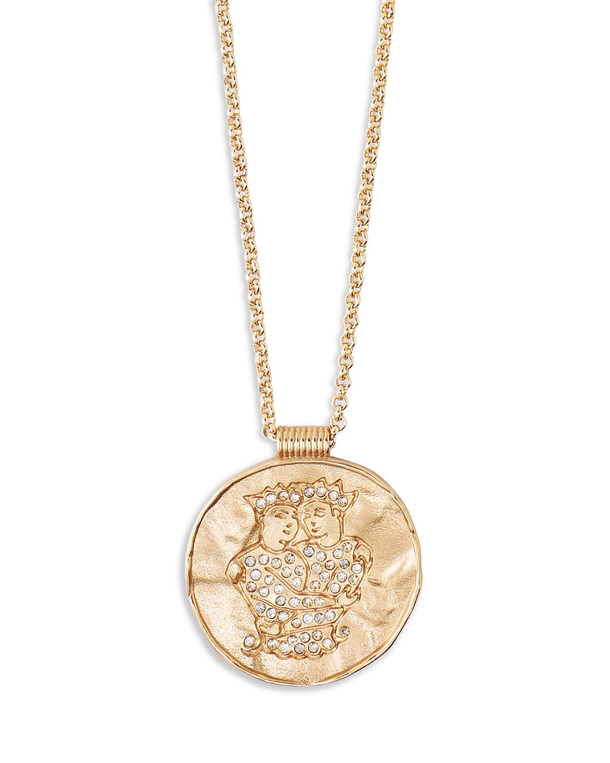 Maje Rhinestone Zodiac Pendant Necklace