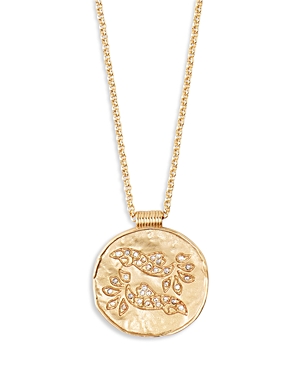 Maje Rhinestone Zodiac Pendant Necklace In Gold Tone, 26.5-29.5 In Pisces